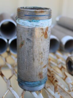 2" X 6" THREADED NIPPLE SCH 40 STAINLESS STEEL - USED