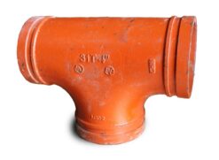 4" TEE GROOVED FUNKLOK TITUS BRAND DUCTILE IRON VICTAULIC FITTING