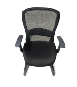 Black Office Chair Mesh Back Stationary Frame