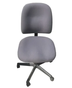 Blue Gray Drafting Chair - No Arms - Plastic Base