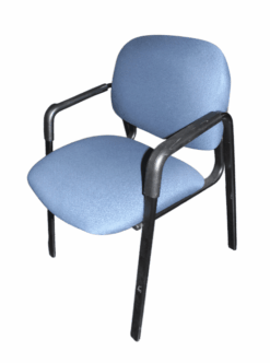 HON Reception Chair - Blue - Metal and Vinyl Frame - Stationary