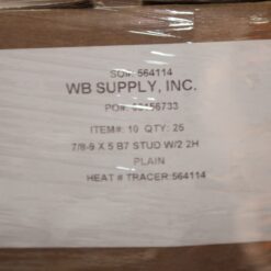 7/8"-9 X 5" B7 Stud W/2 2H Hex Nuts Plain