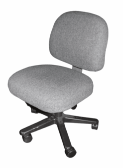 Office Chair on Wheels - Light Gray - Adjustable Height - Black Base - Thick Padding
