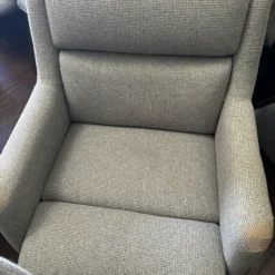 Grey Padded Armchair - High Back